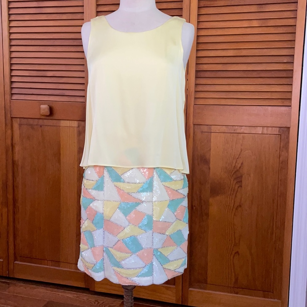 Ali Ro silk sequin party dress